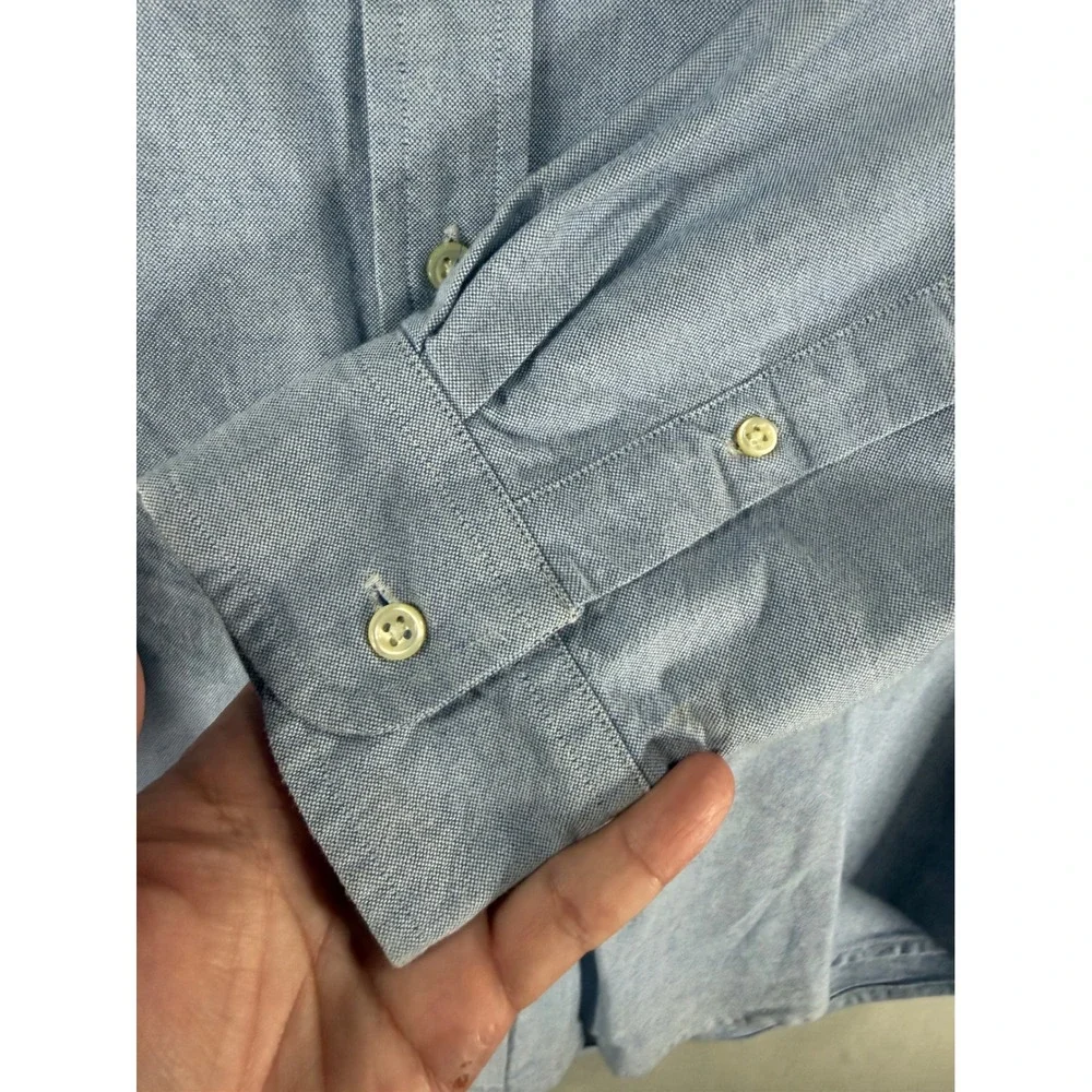 Ralph Lauren Boys Light Blue Oxford Button Down Shirt Size 16 Long Sleeve Pony